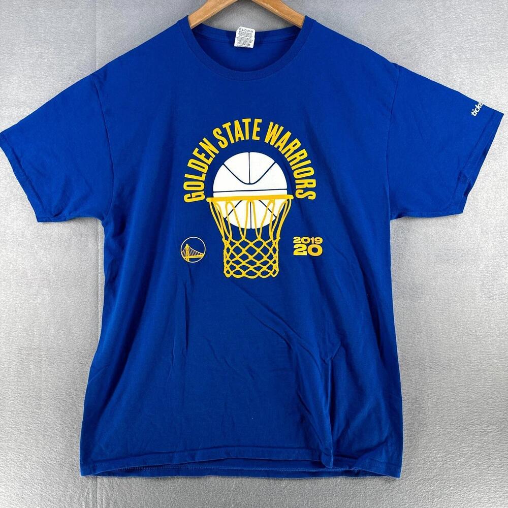 Ticketmaster Mens Golden State Warriors Large Blue Stadium Giveaway Short Sleeve